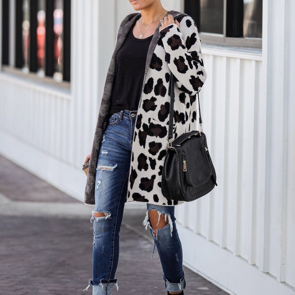 Vici Leopard Print Cardigan, Size S, NWT